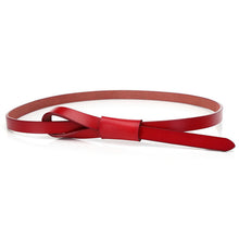 Load image into Gallery viewer, RAINIE SEAN Thin Real Leather Women Belt Korean Casual Ladies Knot Belts for Dresses Autumn Camel Self Tie Strap Accessories
