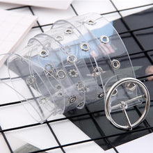 Load image into Gallery viewer, Fashion Transparent Women Belt Holographic Waistband Clear Waist Belt Metal Pin Buckle Laser Waist Belts for Women Belt