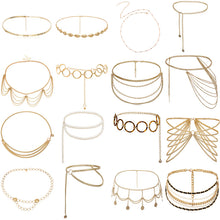 Load image into Gallery viewer, BLA Fashion Women's Chain Belt Waistband Wild Belt Chains Gold Silver Color Multilayer Long Chains Belts Party Dress Body Chain