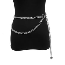 Load image into Gallery viewer, BLA Fashion Women's Chain Belt Waistband Wild Belt Chains Gold Silver Color Multilayer Long Chains Belts Party Dress Body Chain