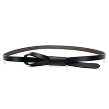 Load image into Gallery viewer, RAINIE SEAN Thin Real Leather Women Belt Korean Casual Ladies Knot Belts for Dresses Autumn Camel Self Tie Strap Accessories
