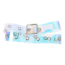 Load image into Gallery viewer, Fashion Transparent Women Belt Holographic Waistband Clear Waist Belt Metal Pin Buckle Laser Waist Belts for Women Belt
