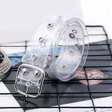 Load image into Gallery viewer, Fashion Transparent Women Belt Holographic Waistband Clear Waist Belt Metal Pin Buckle Laser Waist Belts for Women Belt
