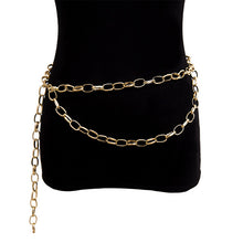 Load image into Gallery viewer, BLA Fashion Women's Chain Belt Waistband Wild Belt Chains Gold Silver Color Multilayer Long Chains Belts Party Dress Body Chain

