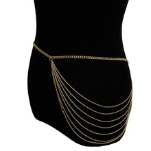 Load image into Gallery viewer, BLA Fashion Women's Chain Belt Waistband Wild Belt Chains Gold Silver Color Multilayer Long Chains Belts Party Dress Body Chain

