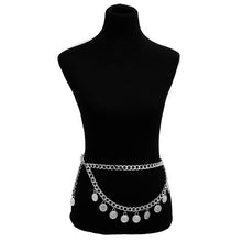 Load image into Gallery viewer, BLA Fashion Women's Chain Belt Waistband Wild Belt Chains Gold Silver Color Multilayer Long Chains Belts Party Dress Body Chain
