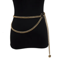 Load image into Gallery viewer, BLA Fashion Women's Chain Belt Waistband Wild Belt Chains Gold Silver Color Multilayer Long Chains Belts Party Dress Body Chain

