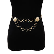 Load image into Gallery viewer, BLA Fashion Women's Chain Belt Waistband Wild Belt Chains Gold Silver Color Multilayer Long Chains Belts Party Dress Body Chain
