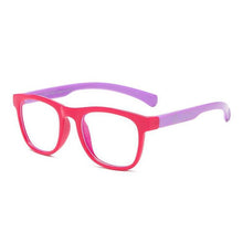 Load image into Gallery viewer, Kids Optical Glasses Flexible Bendable One-piece Safe Eyeglasses Girls Boys Plain Mirror Anti-blue Light Silicone Goggles
